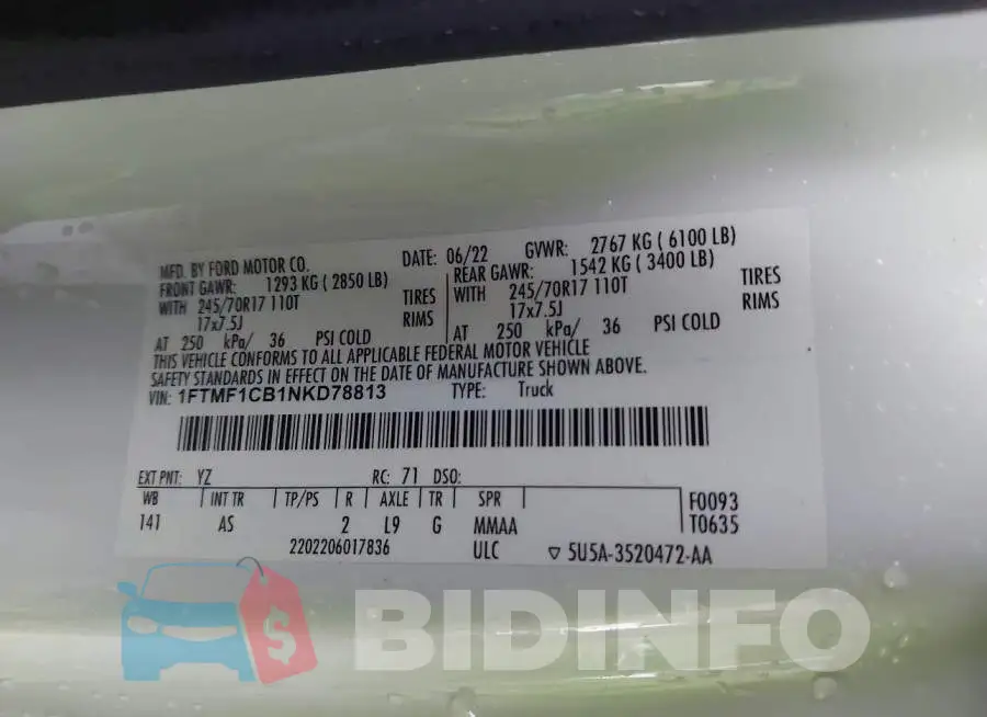 1FTMF1CB1NKD78813 Photo# 9
