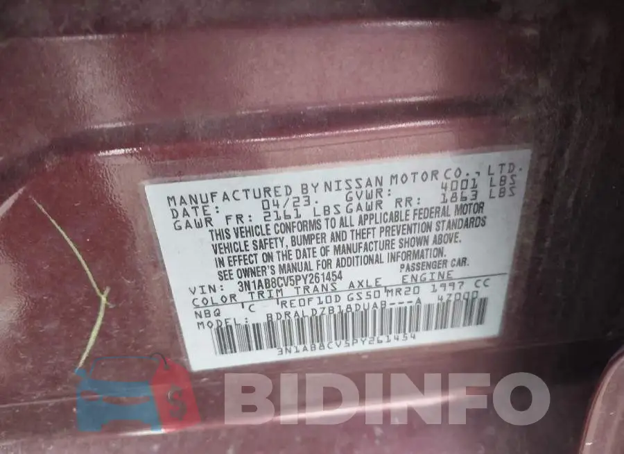 3N1AB8CV5PY261454 Photo# 9