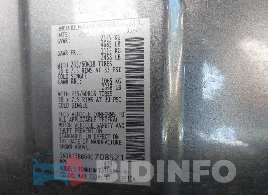 5N1BT3BB6RC708521 Photo# 9