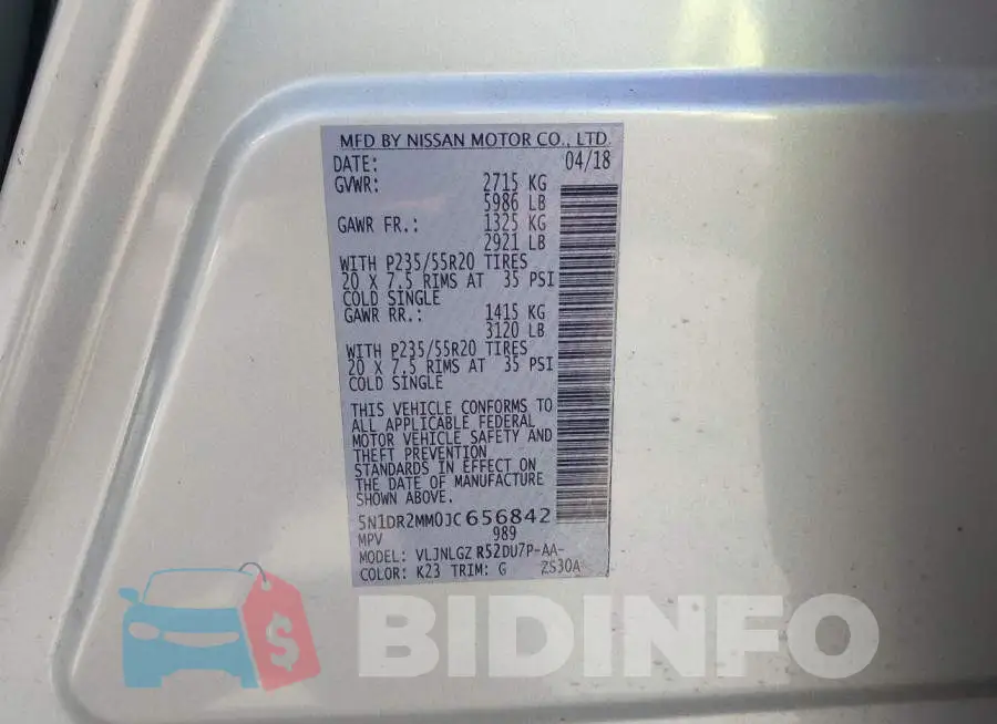 5N1DR2MM0JC656842 Photo# 9