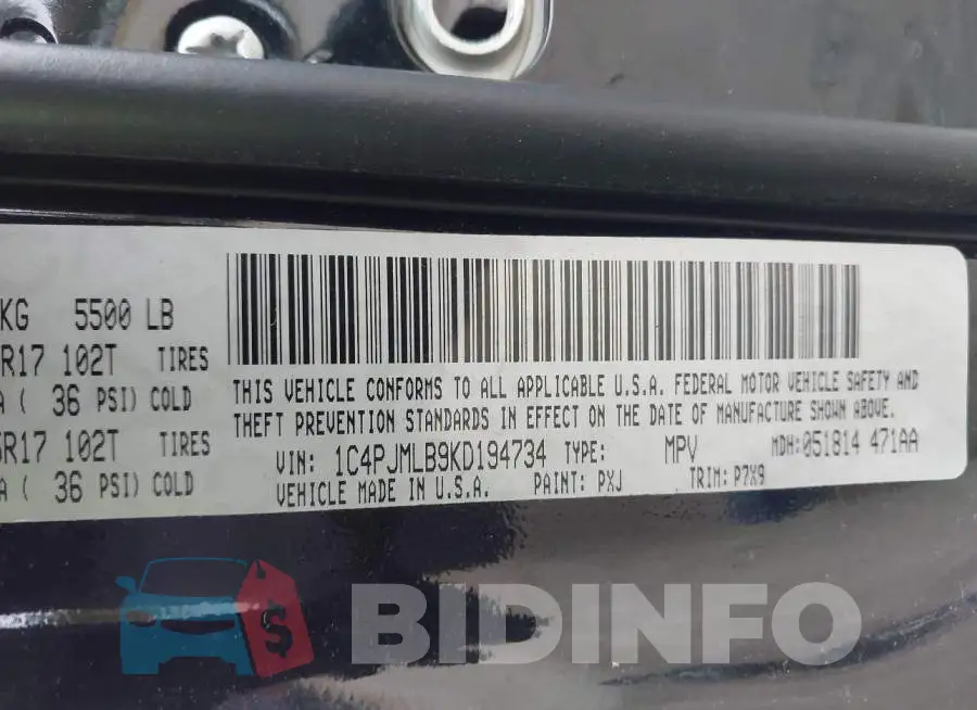 1C4PJMLB9KD194734 Photo# 9