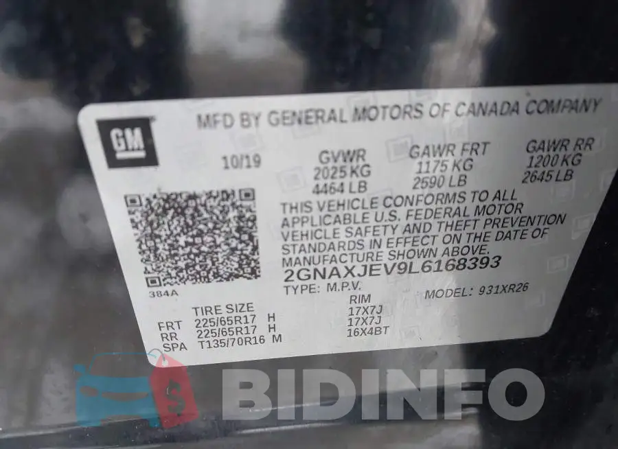 2GNAXJEV9L6168393 Photo# 9