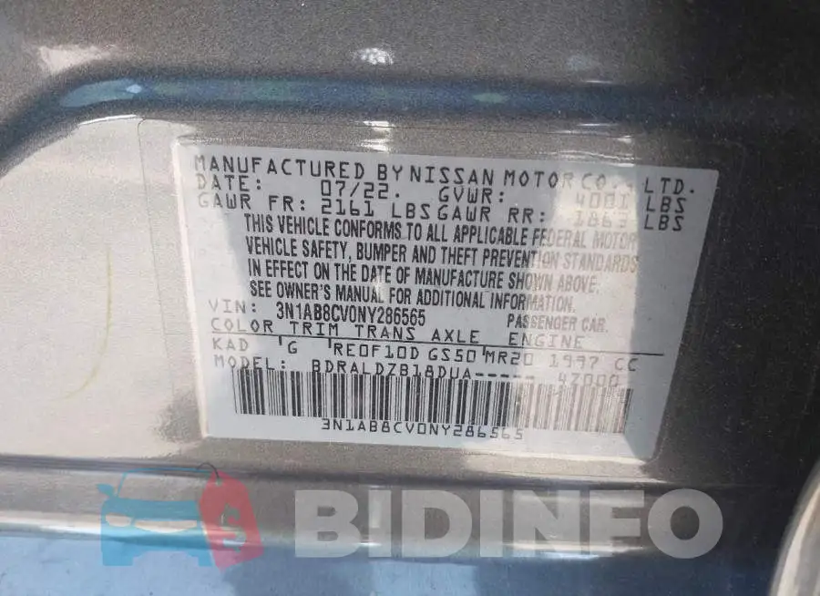 3N1AB8CV0NY286565 Photo# 9