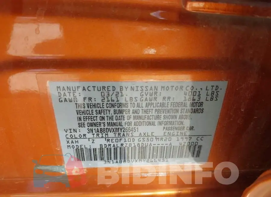3N1AB8DVXMY266451 Photo# 9