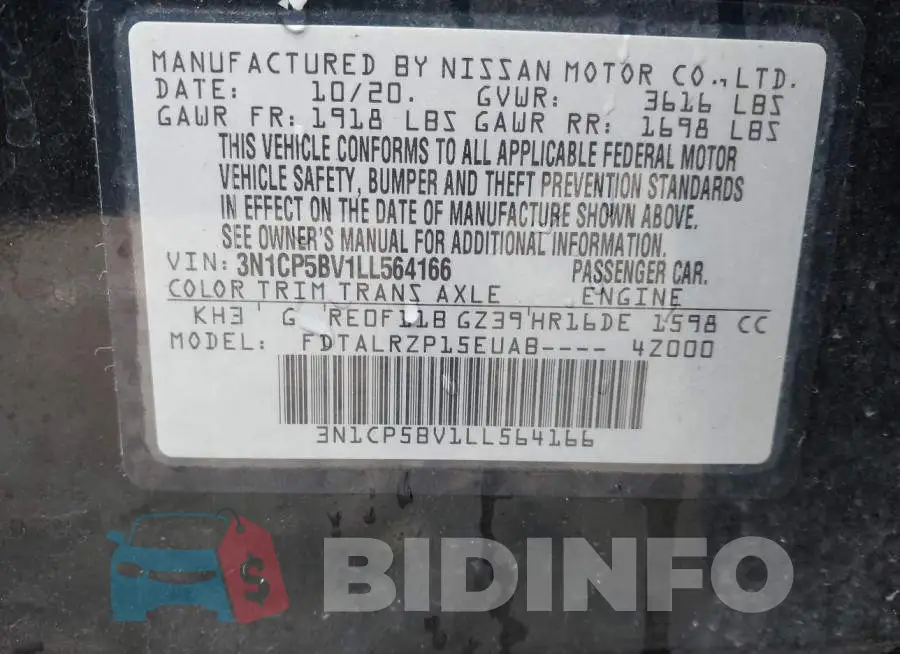 3N1CP5BV1LL564166 Photo# 9