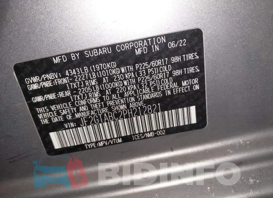 JF2GTABC2PH212821 Photo# 9
