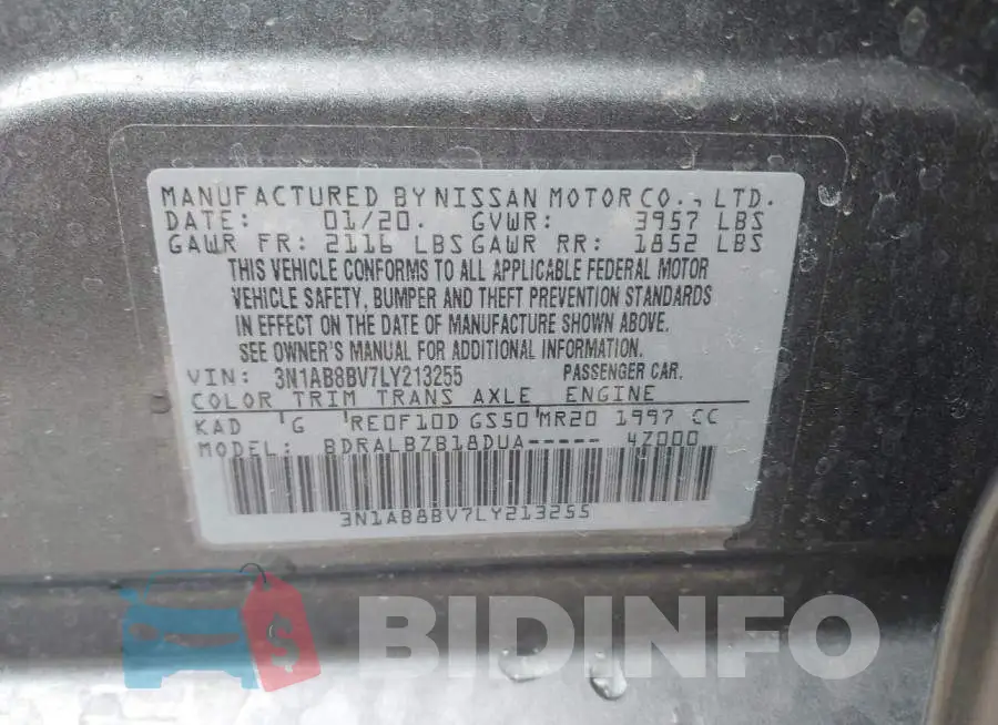 3N1AB8BV7LY213255 Photo# 9
