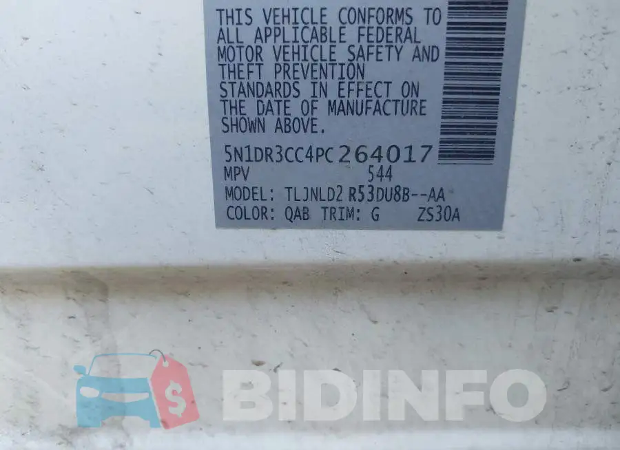 5N1DR3CC4PC264017 Photo# 9