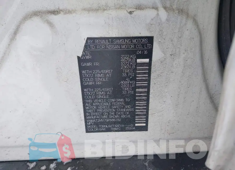 KNMAT2MV7GP686732 Photo# 9