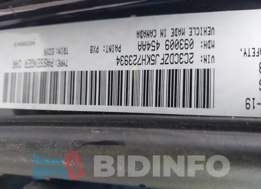 2C3CDZFJ5KH723934 Photo# 9