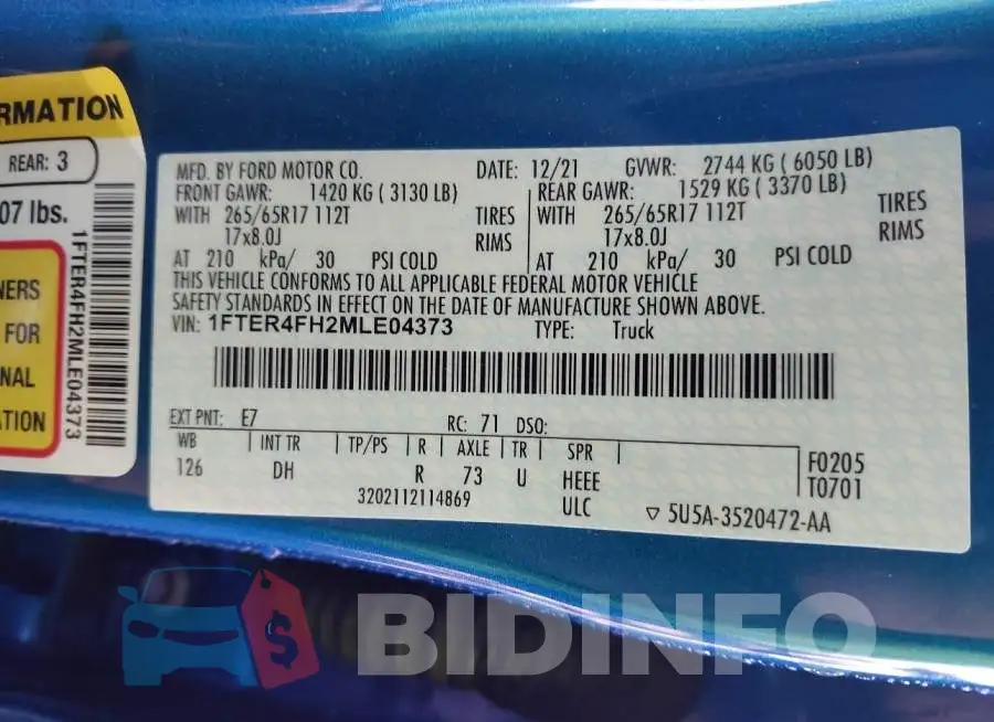 1FTER4FH2MLE04373 Photo# 9