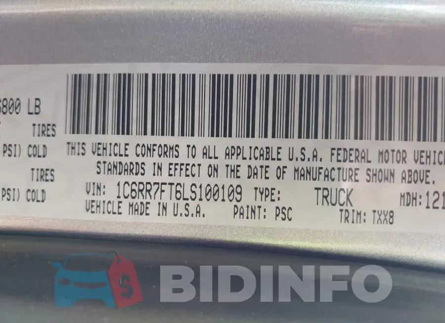 1C6RR7FT6LS100109 Photo# 9