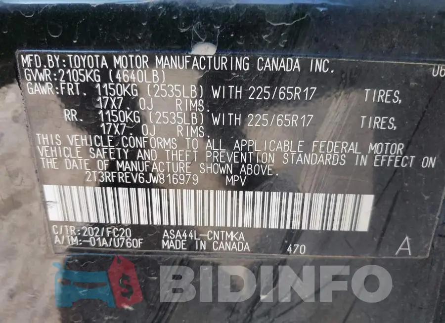 2T3RFREV6JW816979 Photo# 9
