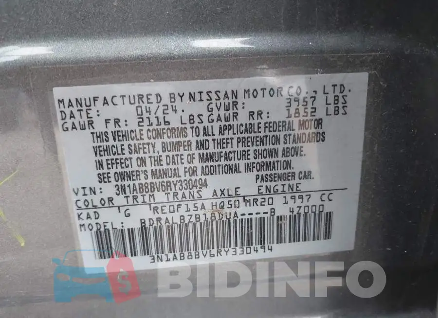 3N1AB8BV6RY330494 Photo# 9