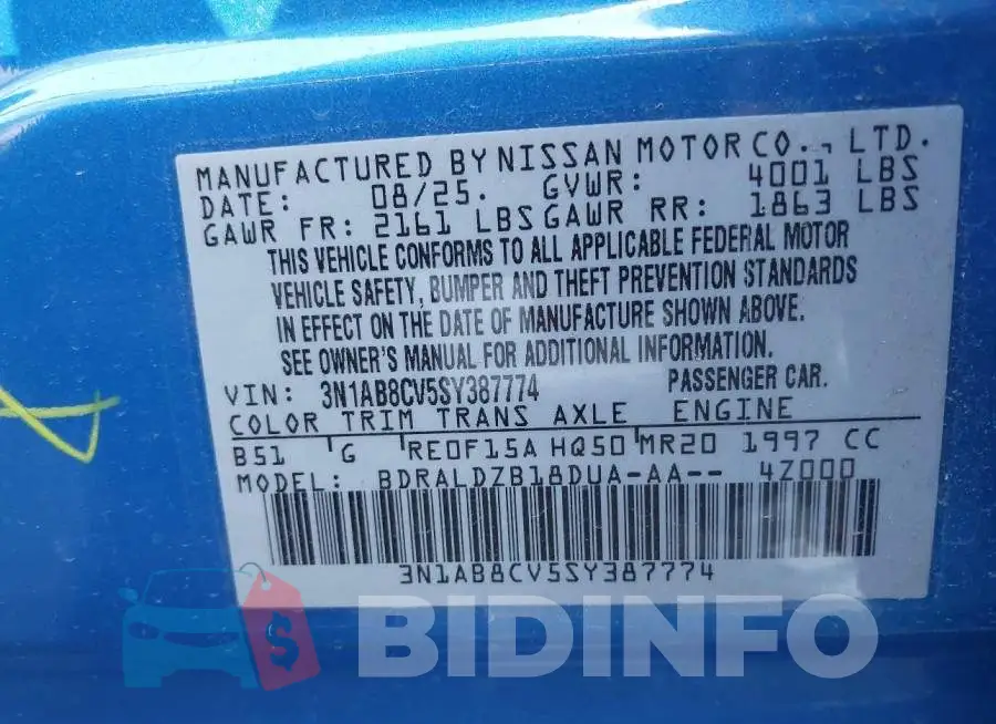 3N1AB8CV5SY387774 Photo# 9