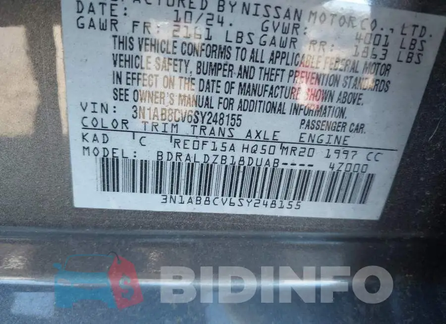 3N1AB8CV6SY248155 Photo# 9