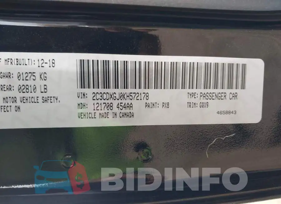 2C3CDXGJ0KH572178 Photo# 9