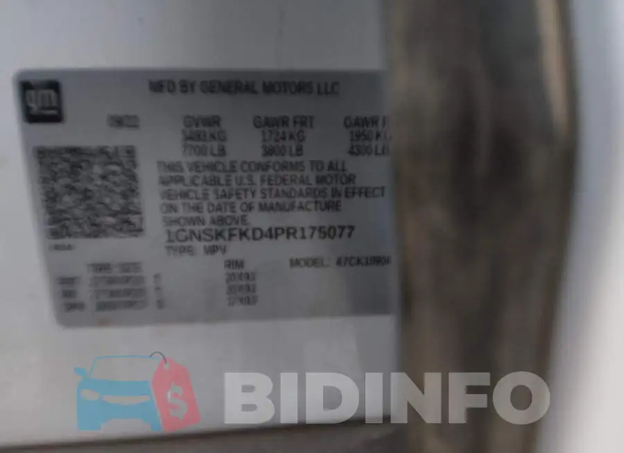 1GNSKFKD4PR175077 Photo# 9