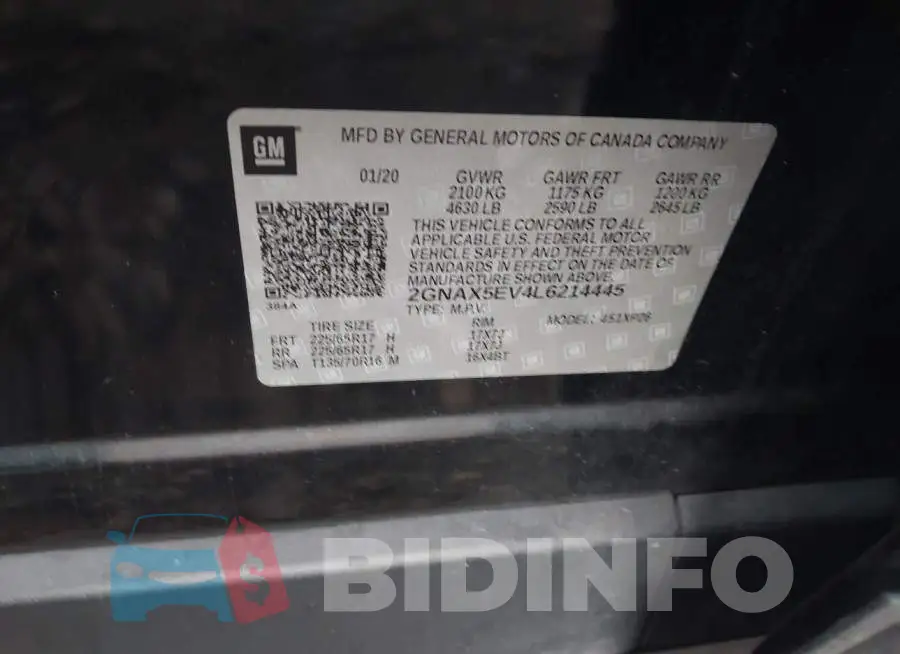 2GNAX5EV4L6214445 Photo# 9