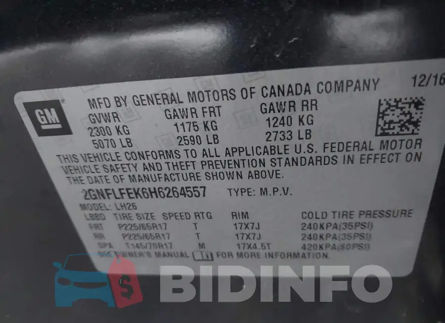 2GNFLFEK6H6264557 Photo# 9