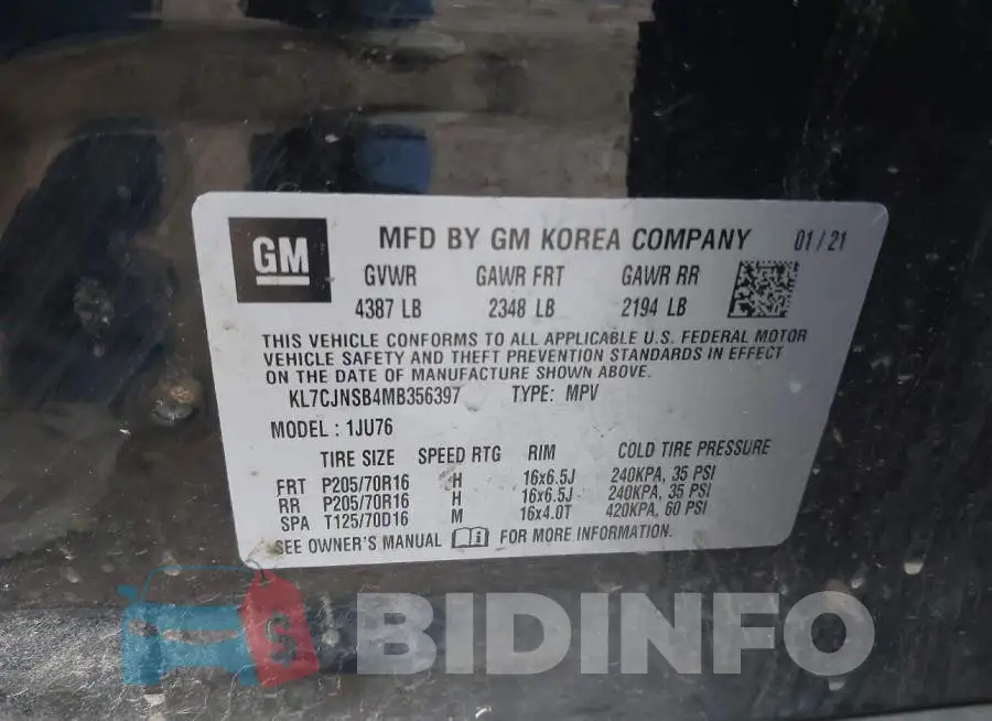 KL7CJNSB4MB356397 Photo# 9