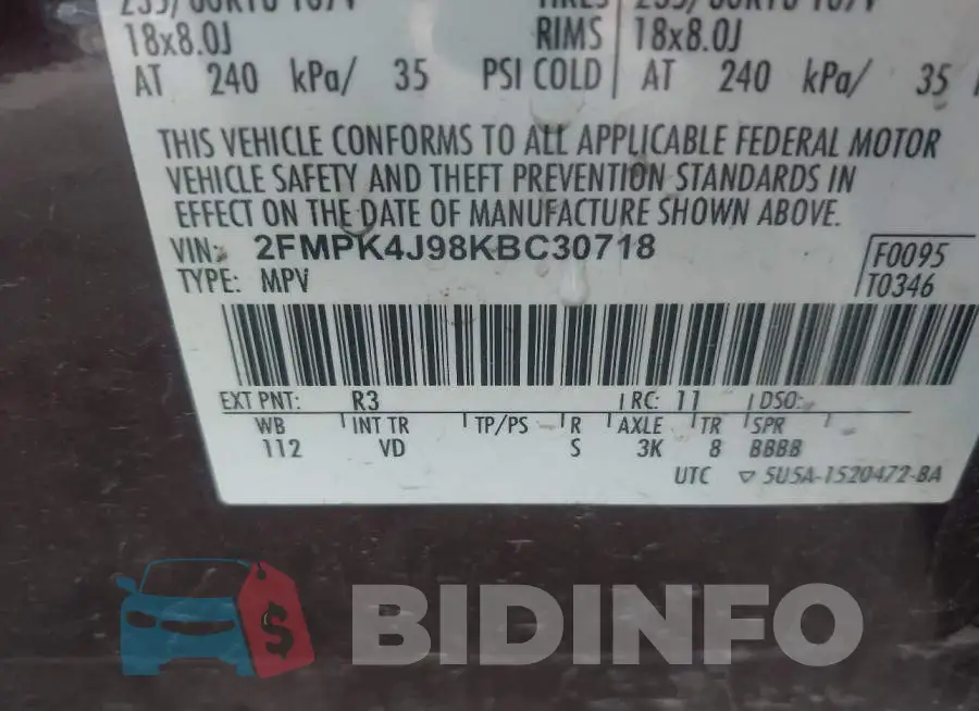 2FMPK4J98KBC30718 Photo# 9