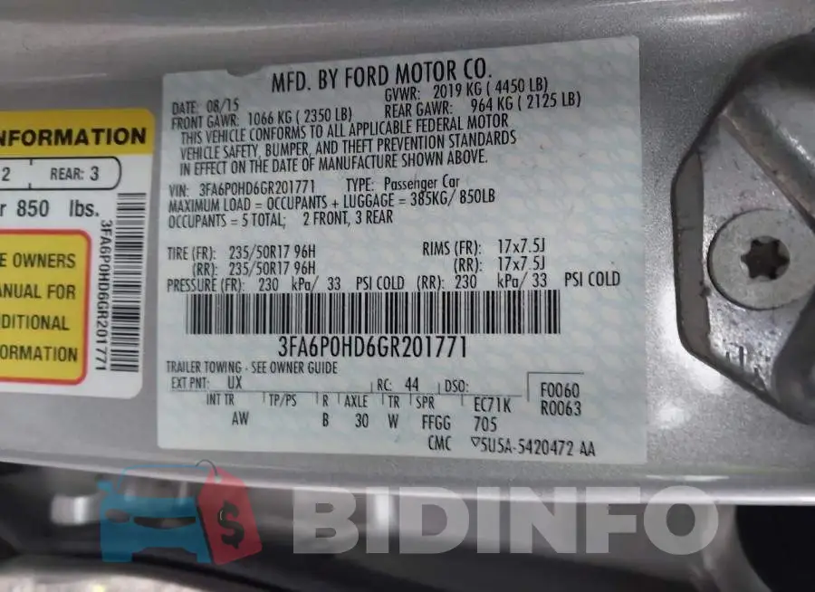 3FA6P0HD6GR201771 Photo# 9