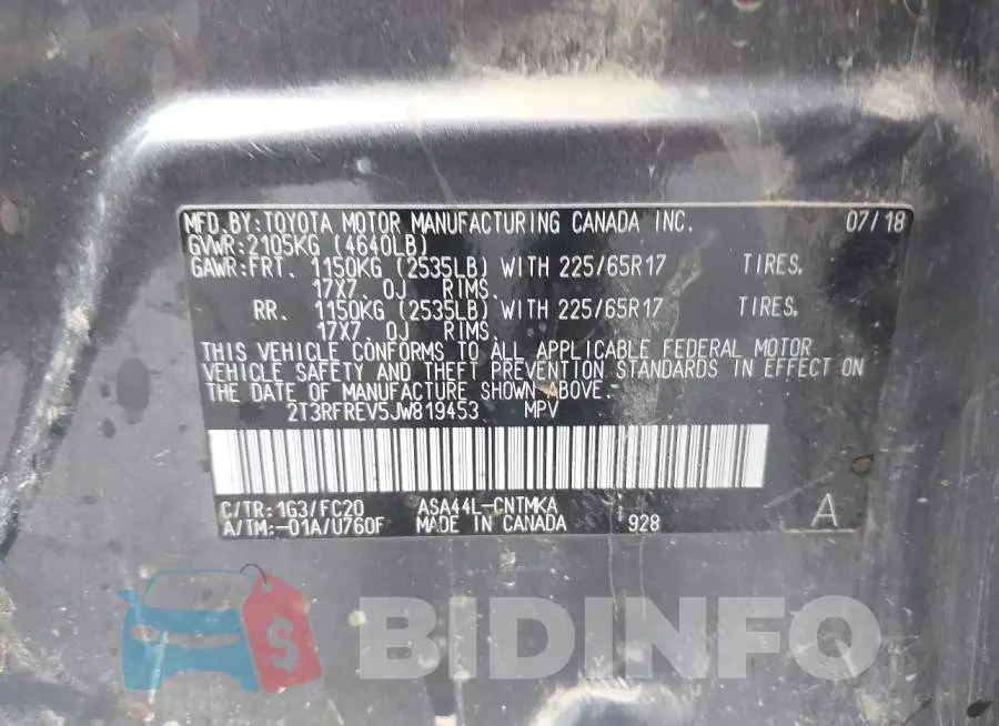 2T3RFREV5JW819453 Photo# 9