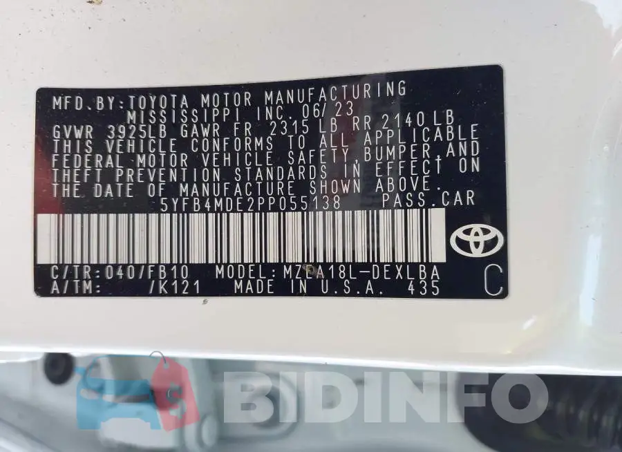 5YFB4MDE2PP055138 Photo# 9