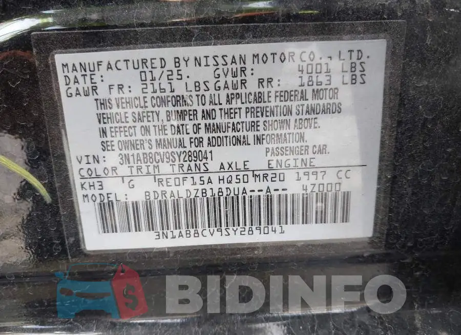 3N1AB8CV9SY289041 Photo# 9