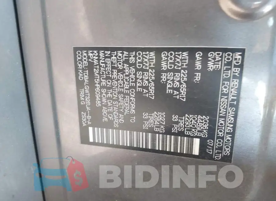 KNMAT2MT5HP609485 Photo# 9