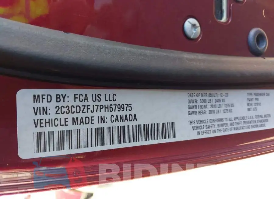 2C3CDZFJ7PH679975 Photo# 9