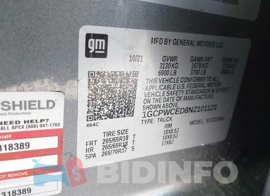1GCPWCED8NZ101123 Photo# 9