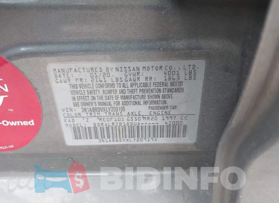 3N1AB8DVXLY209195 Photo# 9