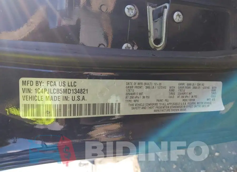 1C4PJLCB5MD134821 Photo# 9