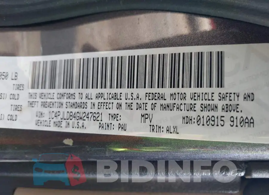 1C4PJLDB4GW247621 Photo# 9