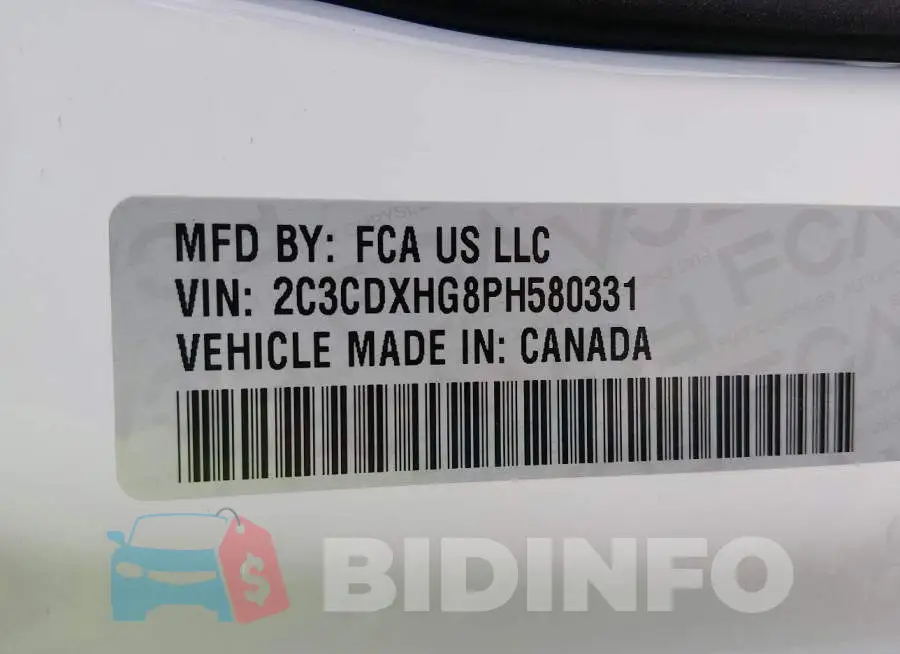2C3CDXHG8PH580331 Photo# 9