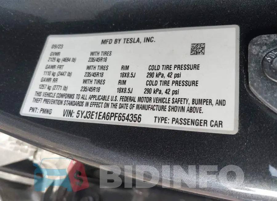 5YJ3E1EA6PF654356 Photo# 9