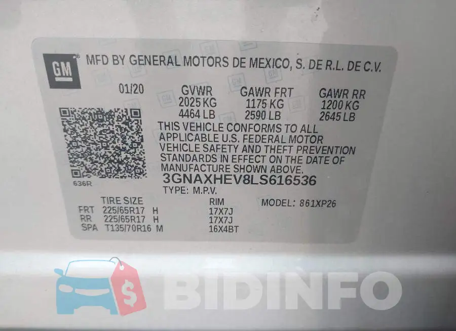 3GNAXHEV8LS616536 Photo# 9
