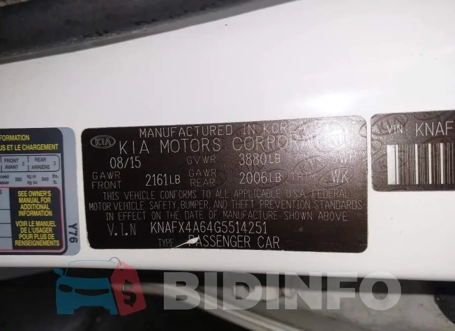 KNAFX4A64G5514251 Photo# 9