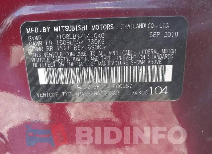 ML32F3FJ4KHF00987 Photo# 9