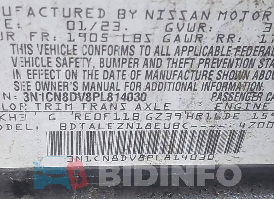 3N1CN8DV8PL814030 Photo# 9