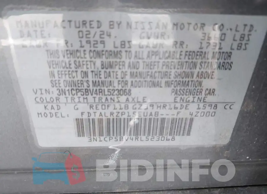3N1CP5BV4RL523068 Photo# 9