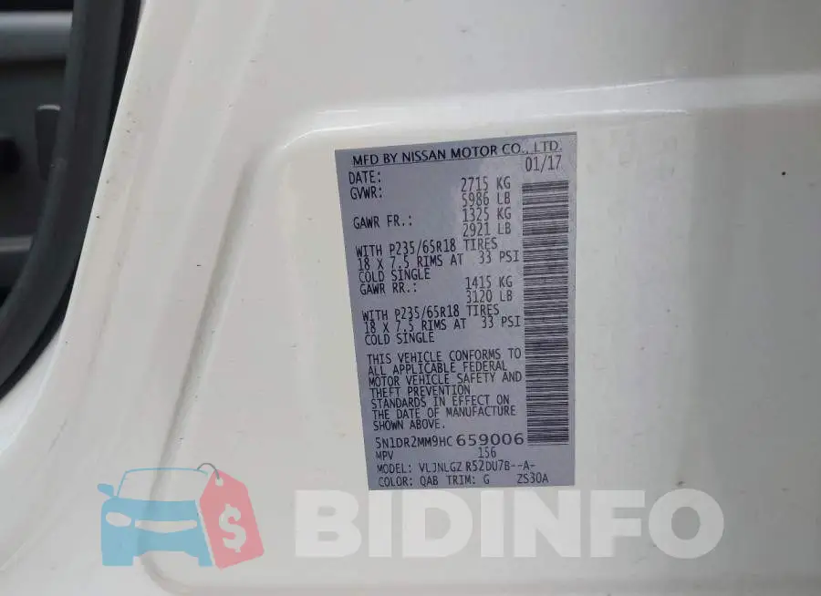 5N1DR2MM9HC659006 Photo# 9