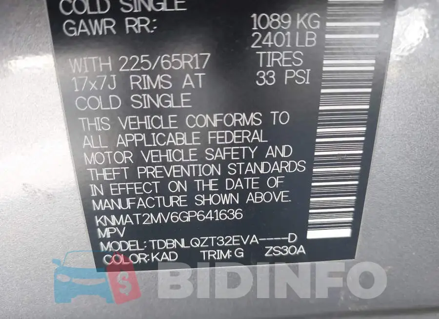 KNMAT2MV6GP641636 Photo# 9