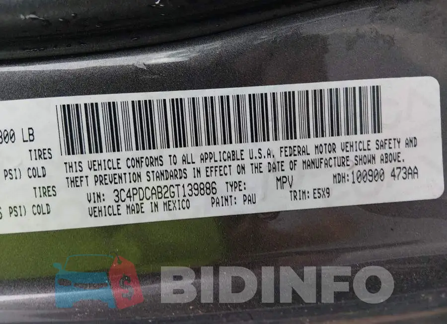 3C4PDCAB2GT139886 Photo# 9