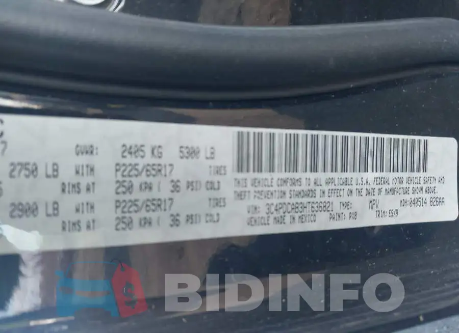 3C4PDCAB3HT636821 Photo# 9