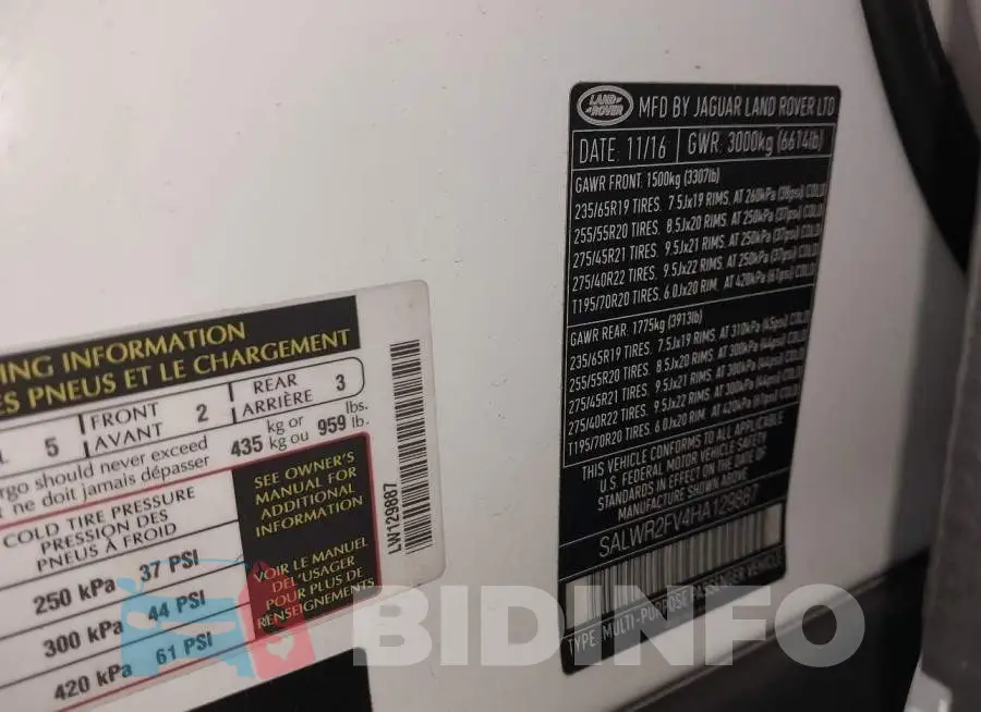 SALWR2FV4HA129887 Photo# 9
