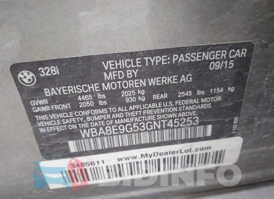 WBA8E9G53GNT45253 Photo# 9