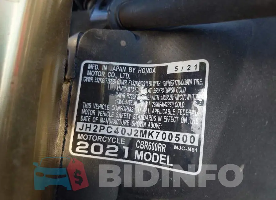 JH2PC40J2MK700500 Photo# 10